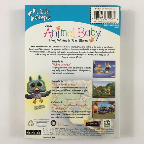 Wild Animal Baby Flying Whales & Other Stories Izzy the Owl Little Steps DVD - Picture 6 of 6